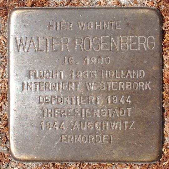 Stolperstein dedicated to Walter Rosenberg