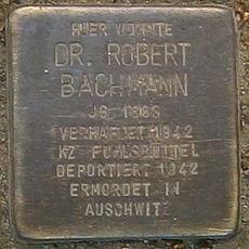 Stolperstein dedicated to Robert Bachmann