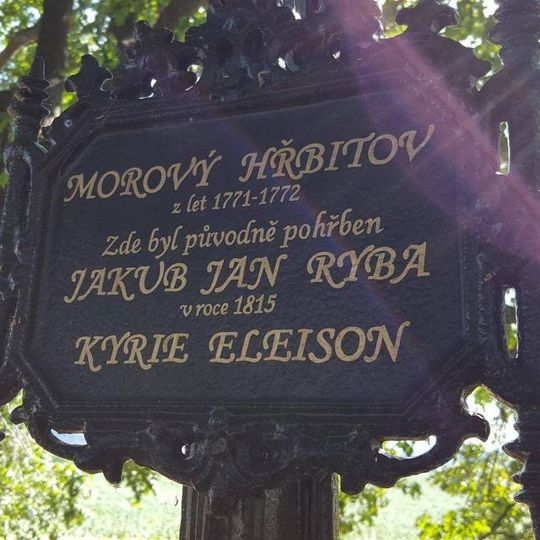 Kříž na místě starého morového hřbitova u Starého Rožmitálu