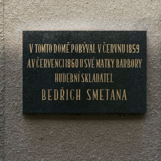 Pamětní deska Bedřicha Smetany na domě Komenského 42 v Českém Dubu