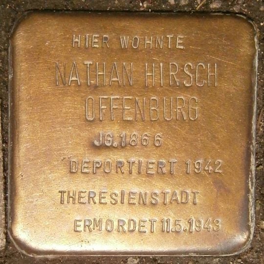 Stolperstein dedicated to Nathan Hirsch Offenburg