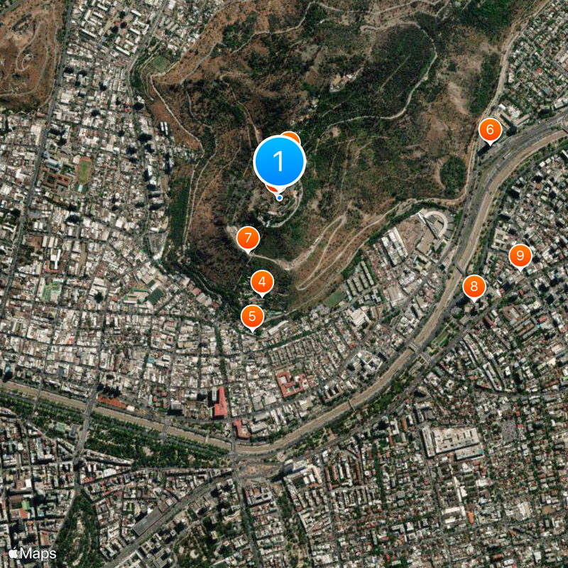 Cerro San Cristóbal Mapa