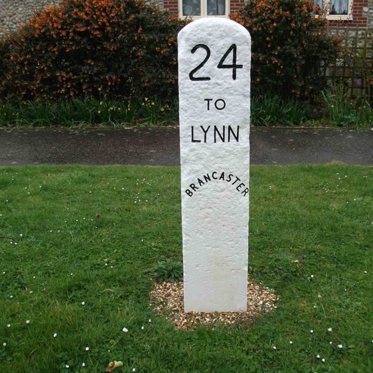 Milestone, W of jct with Dale End, Brancaster Staithe