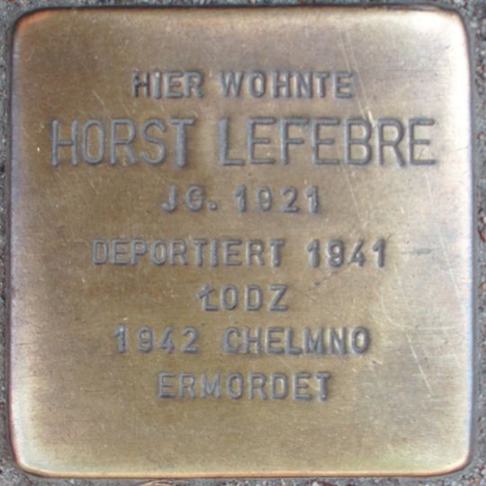 Stolperstein en memoria de Horst Lefebre