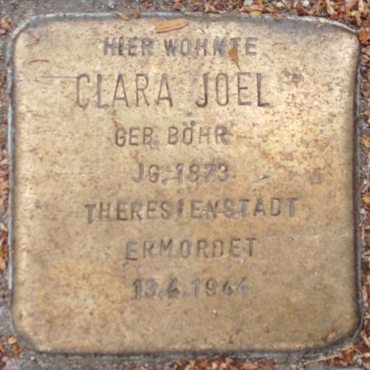 Stolperstein dedicated to Clara Joel