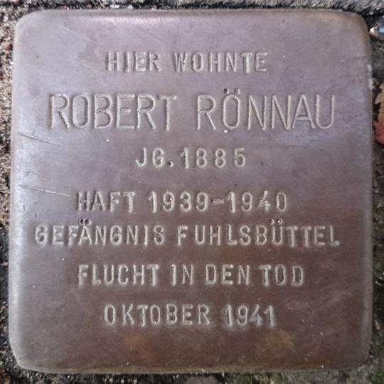 Stolperstein en memoria de Robert Rönnau