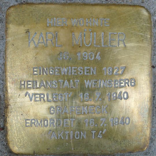 Stolperstein à la mémoire de Karl Müller