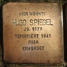 Stolperstein dedicated to Hugo Spiegel