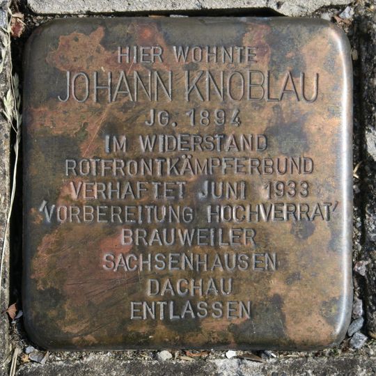 Stolperstein dedicated to Johann Knoblau
