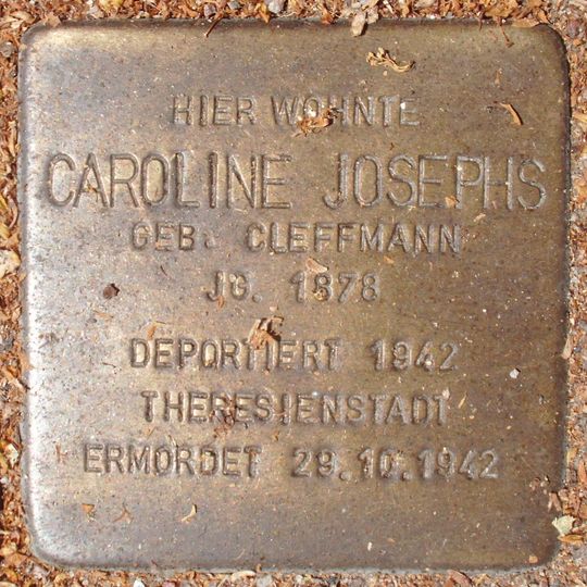 Stolperstein dedicated to Caroline Josephs