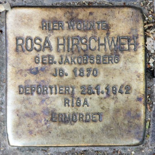 Stolperstein dedicated to Rosa Hirschweh