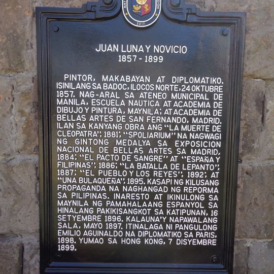 Juan Luna y Novicio historical marker