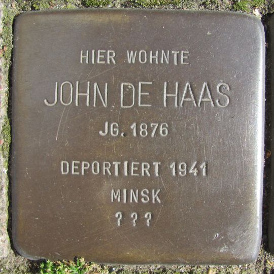 Stolperstein en memoria de John de Haas