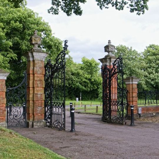 Gate And Gate Piers At Entrance To Hall Barn