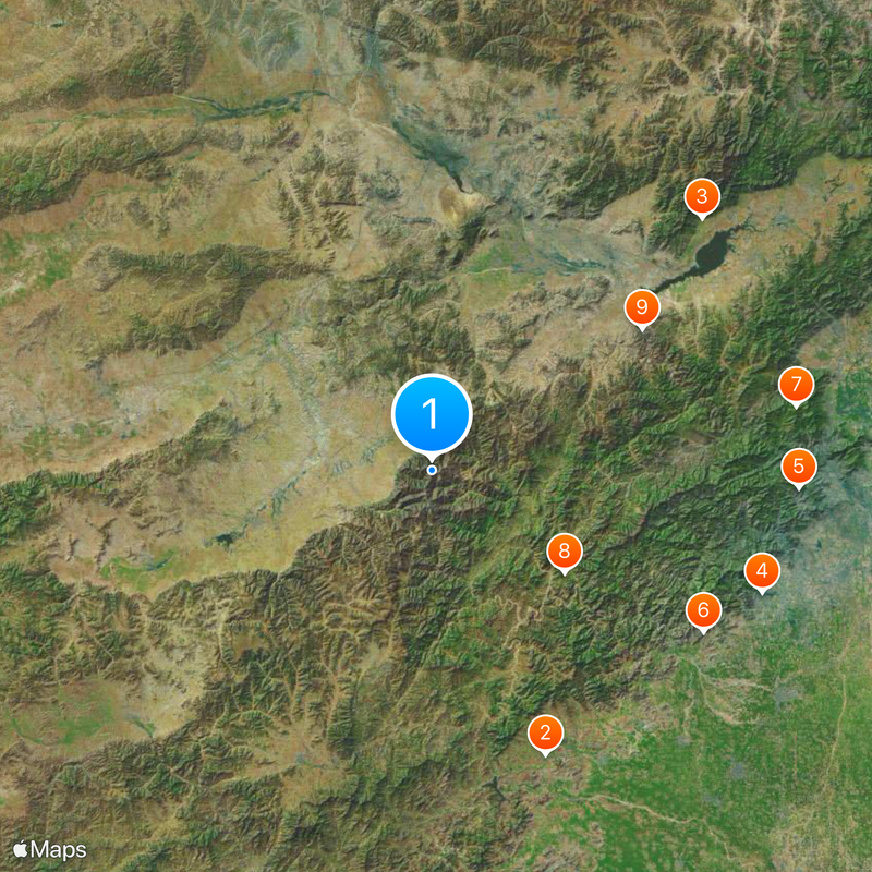 Taihang Mountains Map