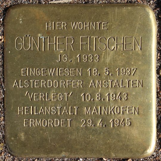 Stolperstein en memoria de Günther Fitschen
