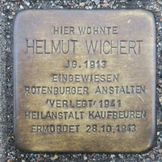 Stolperstein en memoria de Helmut Wichert
