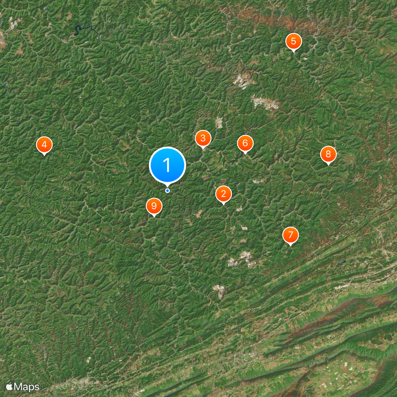 Contea di McDowell Mappa