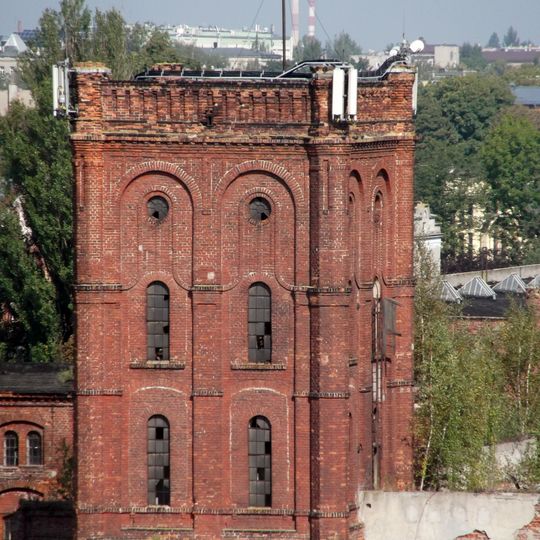 Budynek apretury z wieżą ciśnień