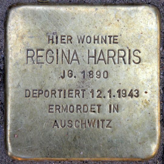 Stolperstein dedicated to Regina Harris