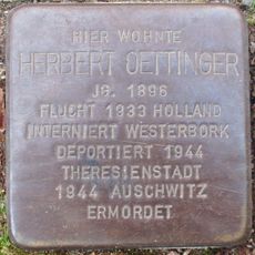 Stolperstein dedicated to Herbert Oettinger