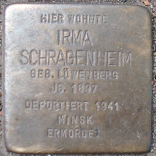 Stolperstein en memoria de Irma Schragenheim