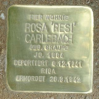 Stolperstein dedicated to Rosa Carlebach