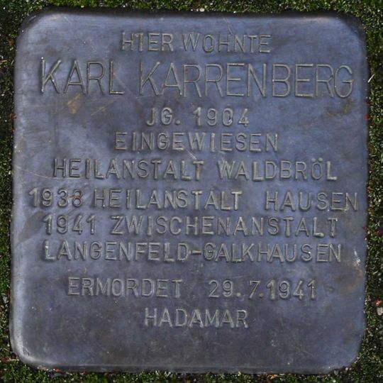 Stolperstein en memoria de Karl Karrenberg