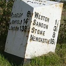 Milepost, near Hixon, Wychdon Lodge