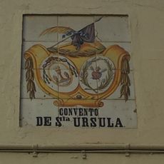 Ceramic panel of the seal of the Convent of Saint Ursula in Valencia