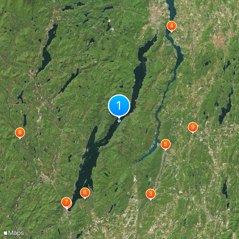 Lac du Saint-Sacrement Carte