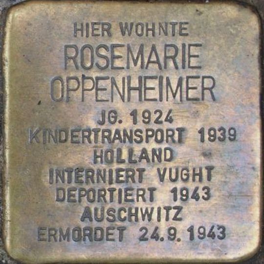 Stolperstein en memoria de Rosemarie Oppenheimer