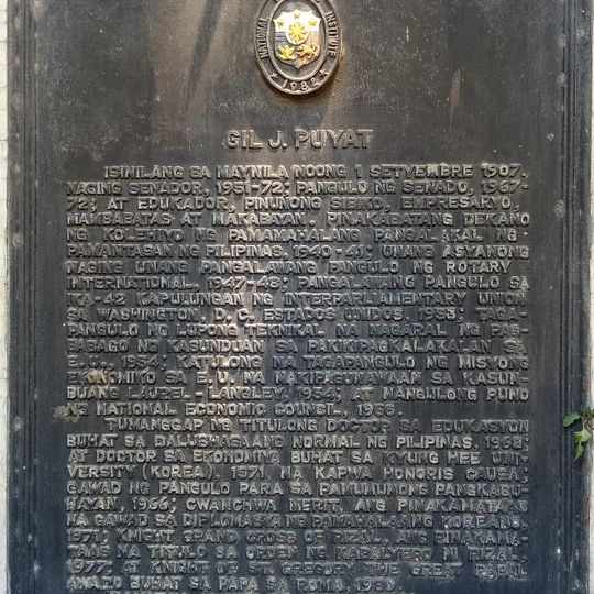 Gil J. Puyat historical marker