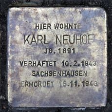 Stolperstein en memoria de Karl Neuhof