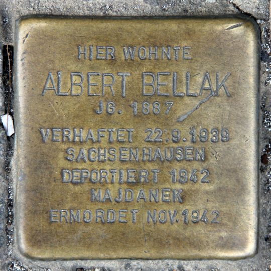Stolperstein en memoria de Albert Bellak