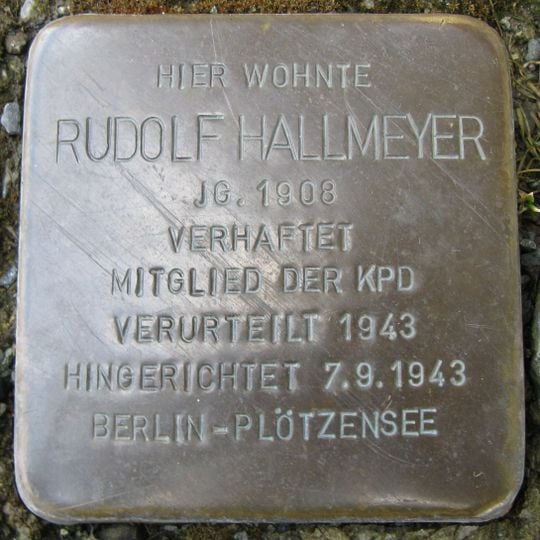 Stolperstein à la mémoire de Rudolf Hallmeyer
