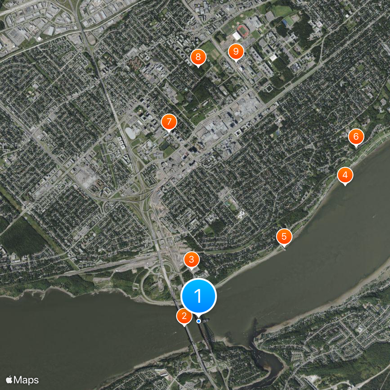 Pont de Québec Carte