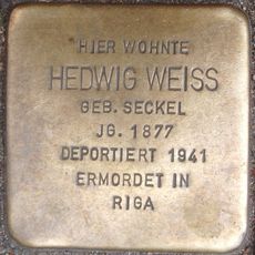 Stolperstein dedicated to Hedwig Weiss