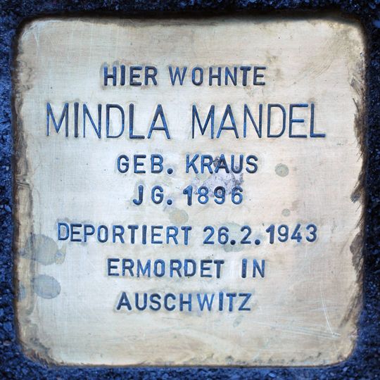 Stolperstein dedicated to Mindla Mandel