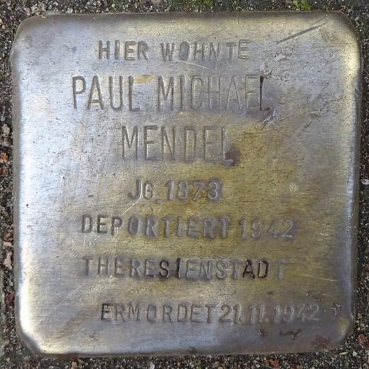 Stolperstein dedicated to Paul Michael Mendel