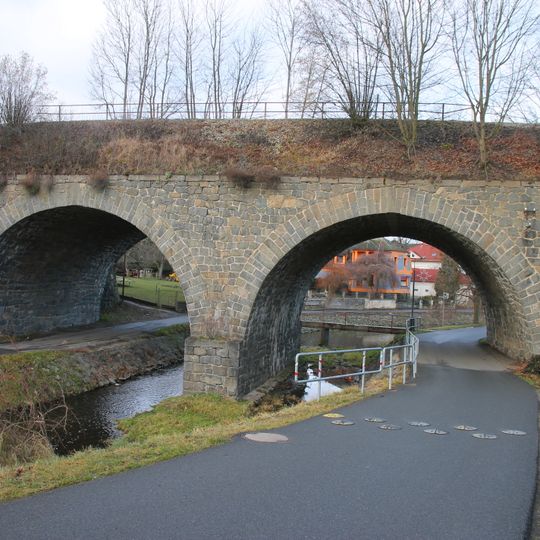 Railway bridge over the Konopišťský potok in Poříčí nad Sázavou