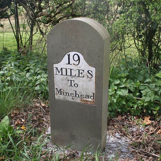 Milestone, 500m S of Somerset border N of Exebridge