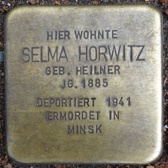 Stolperstein dedicated to Selma Horwitz