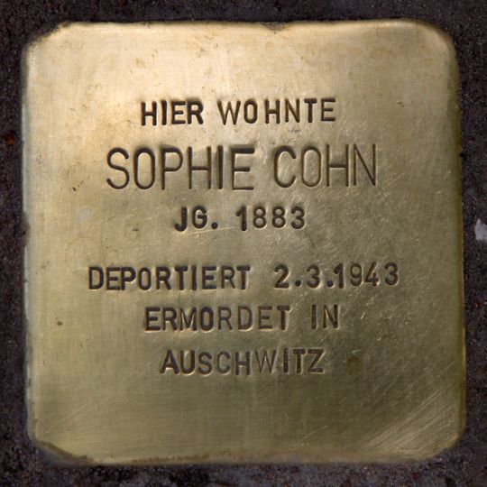 Stolperstein dedicated to Sophie Cohn