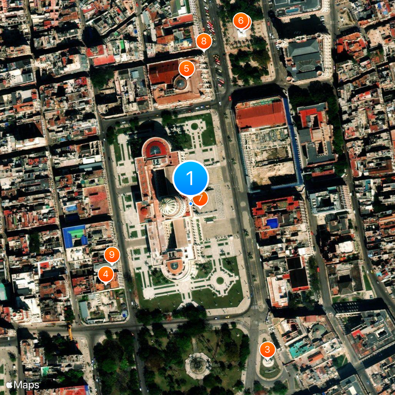 Capitolio Nacional de Cuba Mapa