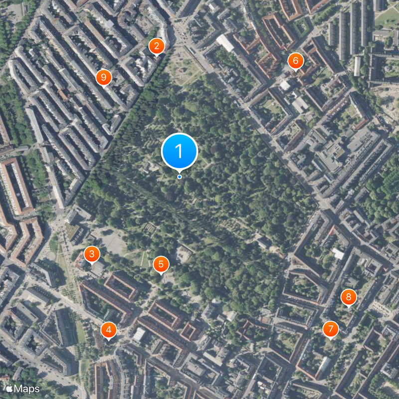 Assistens Cemetery Map