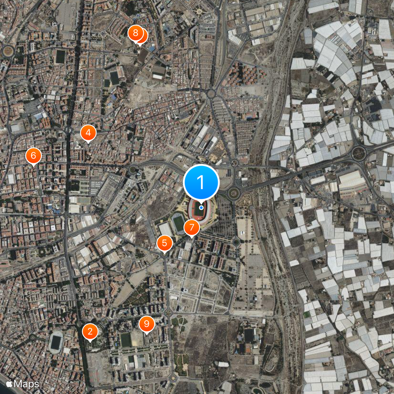 Estadio de los Juegos Mediterraneos Map