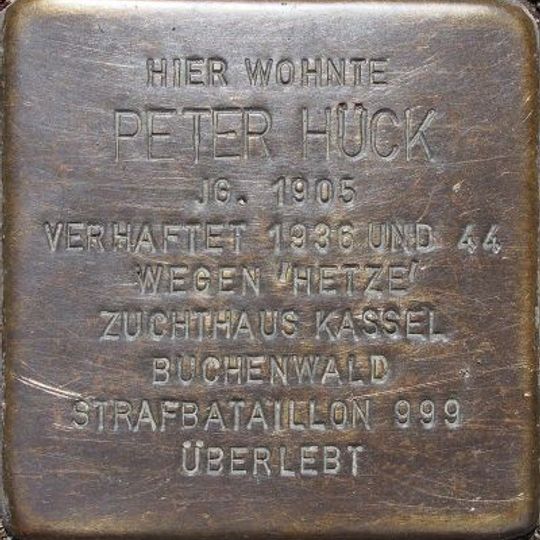 Stolperstein en memoria de Peter Hück