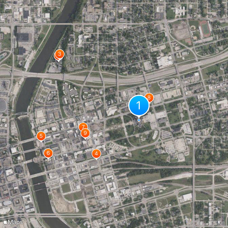 Iowa State Capitol Kaart