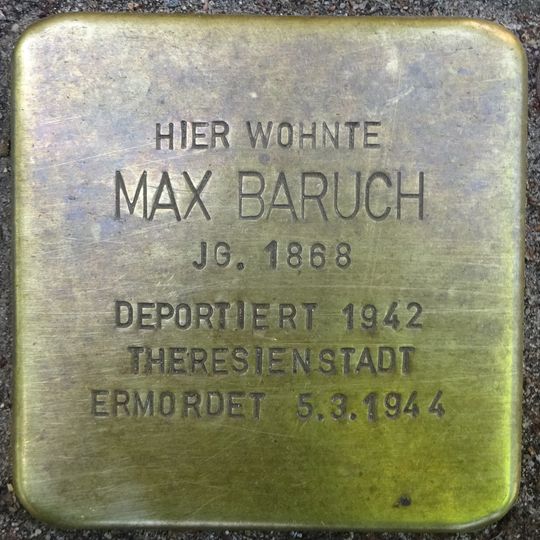 Stolperstein em memória de Max Baruch
